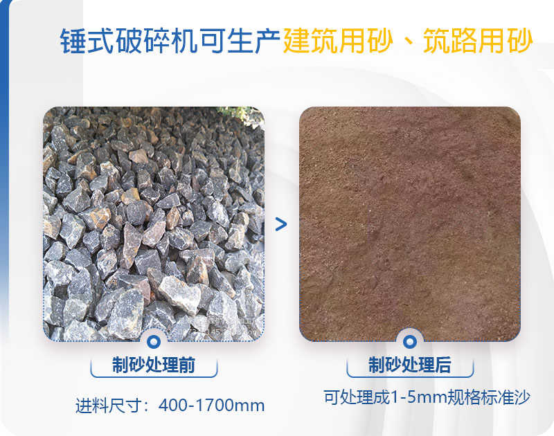 pcz1615重錘破可以制砂嗎，附現(xiàn)場視頻